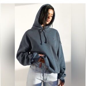 JOAH BROWN EMPIRE OVERSIZED PULLOVER HOODIE, washed navy size M/L
